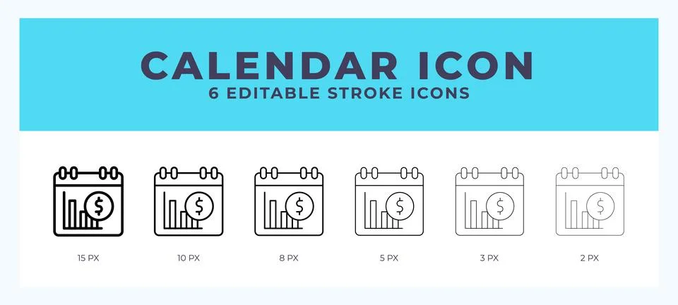 Calender icon symbol. Isolated. Vector illustration with editable stroke. Stock Illustration