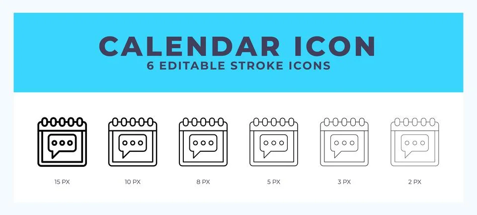 Calender icon symbol. Isolated. Vector illustration with editable stroke. Stock Illustration