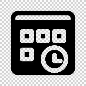 Calender icon vector. Black and white calculator icon for apps and websites. Stock Illustration