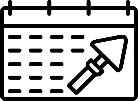 Calender Line Icon Design Stock Illustration