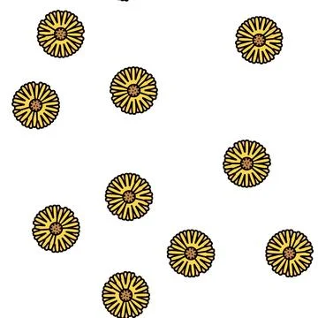 Calendula flower bud vector seamless pattern Stock Illustration