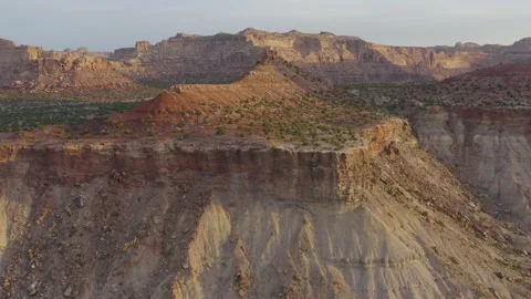 Calf Mesa Cliff Sunrise Stock Footage