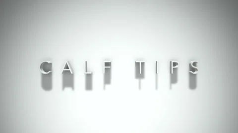 Calf tips 3D title animation with shadows on a white background Stock Footage 297266845