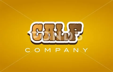 Calf western style word text logo design icon company Stock Illustration