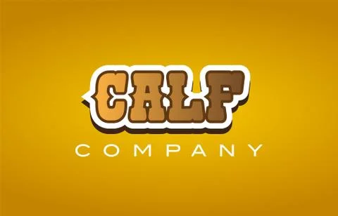 Calf western style word text logo design icon company Stock Illustration