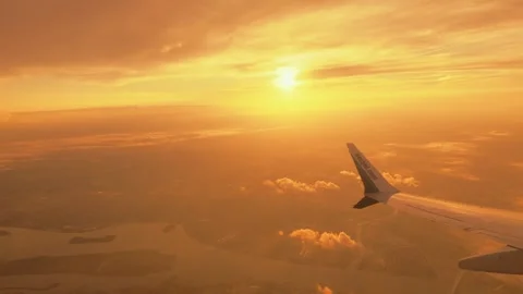 Calgary, AB, Canada - October 3, 2026: Airplane wing flying over Calgary Video stock 346944747