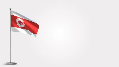 Calgary  Alberta 3D waving flag illustration on Flagpole. Perfect for backgro Stock Illustration