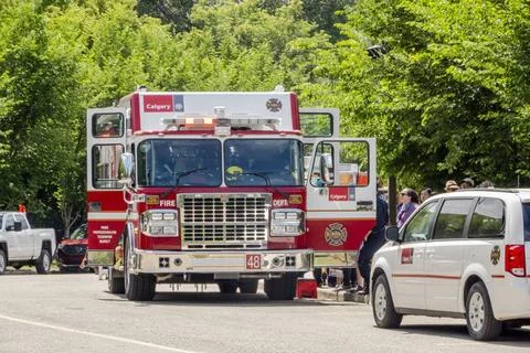  Calgary, Alberta, Canada. Jun 27, 2023. Calgary Fire department truck par... Stock Photos