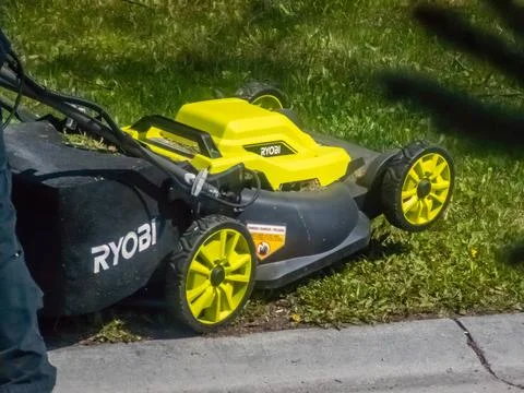 Calgary, Alberta, Canada. May 22, 2024. A close up of a RYOBI 20-inch 13 A... Stock Photos