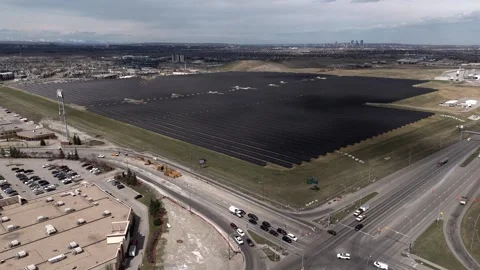 Calgary, Alberta, Canada. May 24, 2026. Solar Farm, Renewable Energy Facility Видео 335740059