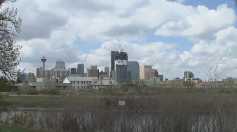 Calgary, Alberta Cloud Time Lapse Stockbeeldmateriaal 2748276