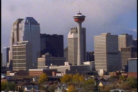 Calgary Alberta, medium close up downtown Video stock 869276