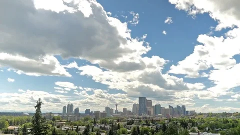 Calgary, Alberta Skyline Time-lapse Stock Footage 84086312