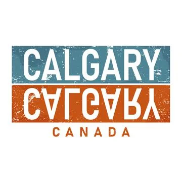 Calgary Alberta vector lettering badge design for printing or t-shirt design Stock Illustration