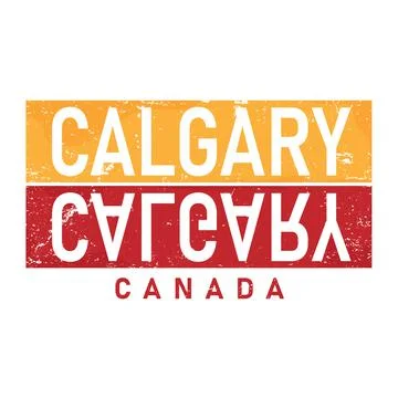 Calgary Alberta vector lettering badge design for printing or t-shirt design Stock Illustration
