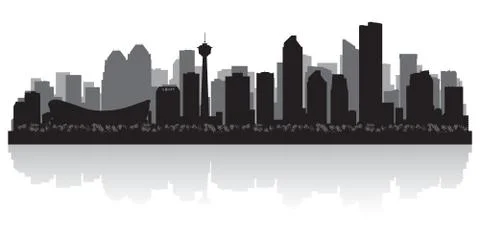 Calgary canada city skyline vector silhouette Illustrazione stock