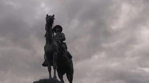 Calgary - Central Memorial Park Statue - 1920 X 1080 HD Stock Footage 40050505