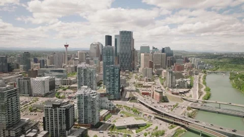 Calgary Downtown in 8K Stock Footage 242114690