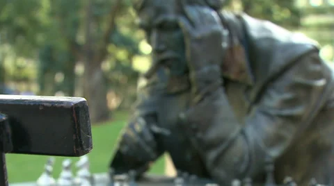 Calgary - Man Playing Chess Stock Footage 30314711
