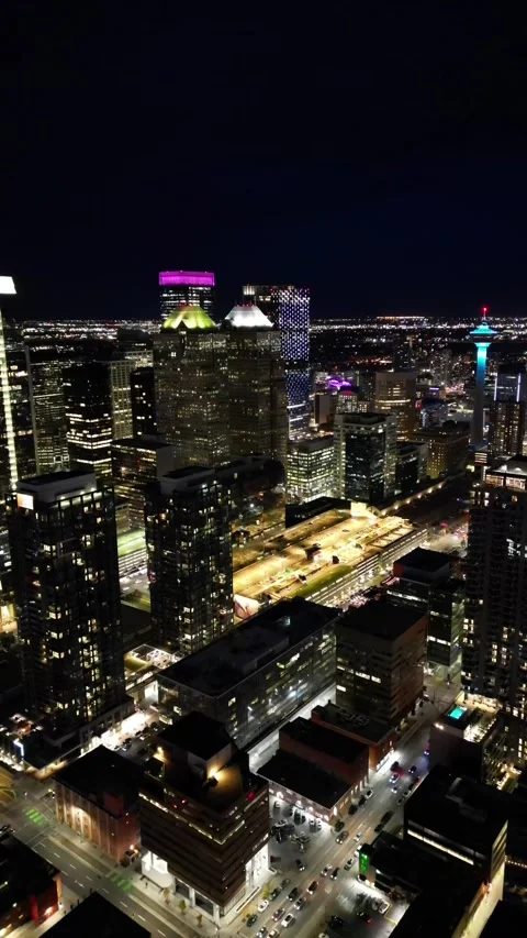Calgary at night Stock Footage 315781007