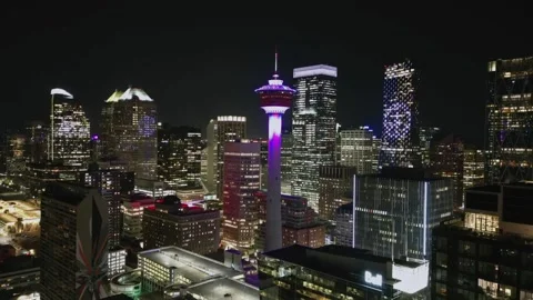 Calgary Night Hyperlapse Stock Footage 219840713