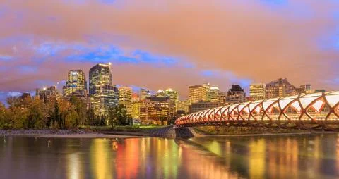Calgary at night Stock Photos