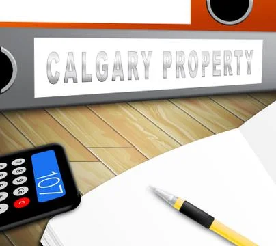 Calgary Real Estate Folder Shows Property For Sale Or Rent In Alberta 3d Illu Stock Illustration