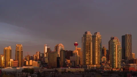 Calgary sunrise time lapse Stock Footage 81081413