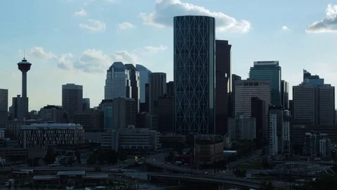 Calgary Sunset Time-lapse 4K Stock Footage