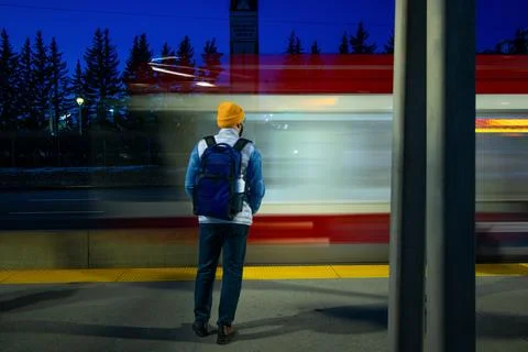 Calgary Train Commuter Stock Photos