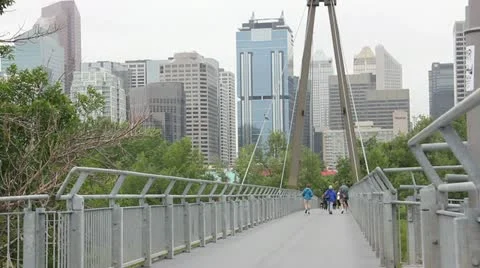Calgary walking bridge Stock-Footage 11982211
