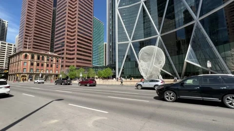 Calgary's urban skyline Stock Footage 196958642