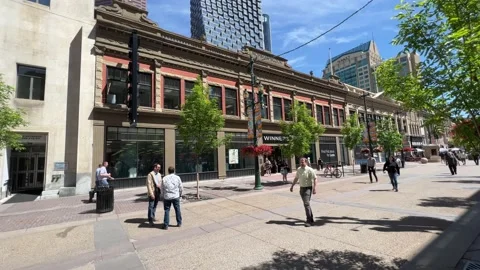 Calgary's urban skyline Stock Footage 196958735