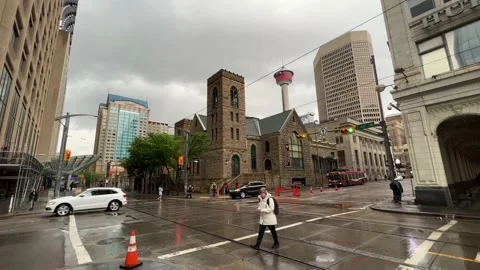 Calgary's urban skyline Stock Footage 197423280