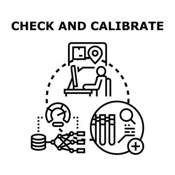 Calibrating and checking data analysis system concept Stock Illustration