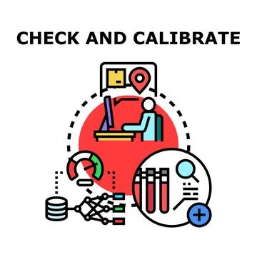 Calibrating and checking data analysis system concept 스톡 일러스트