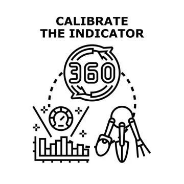Calibrating indicator with 360 degree tools and analytics 스톡 일러스트