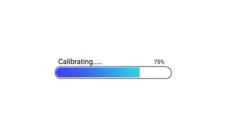 Calibrating Progress Bar Animation | Blue Loading Status Percent Bars UI Overlay Stock Footage 339822736