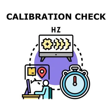 Calibration check concept measuring quality control process Stock Illustration