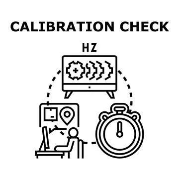 Calibration check concept measuring quality control process Stock Illustration