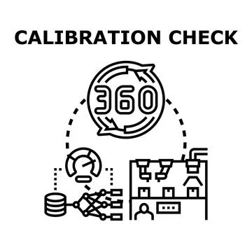 Calibration check process with 360 degree control Illustrazione stock