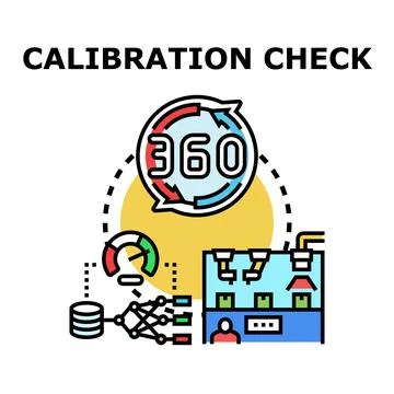Calibration check process with 360 degree control Illustrazione stock