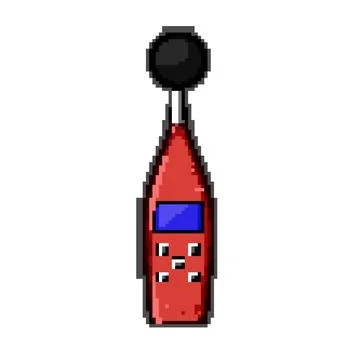 Calibration noise level meter pixel art vector illustration Stock Illustration