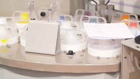 Calibration process the Corob D180 dosing machine. 12.08.2020 Russia, Orel Stock Footage 170010072