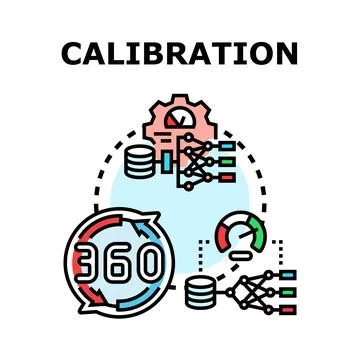 Calibration process verifying accuracy and data standards Stock Illustration