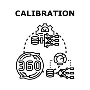 Calibration process verifying accuracy and data standards Stock Illustration