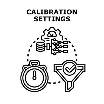 Calibration settings controlling data analysis and filtering processes Stock Illustration