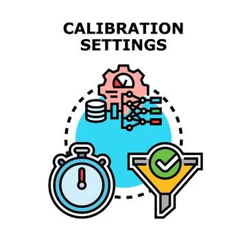 Calibration settings controlling data analysis and filtering processes Illustrazione stock