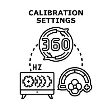 Calibration settings controlling digital device precision adjustment Stock Illustration
