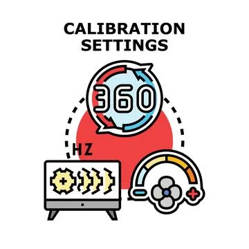 Calibration settings controlling digital device precision adjustment Stock Illustration